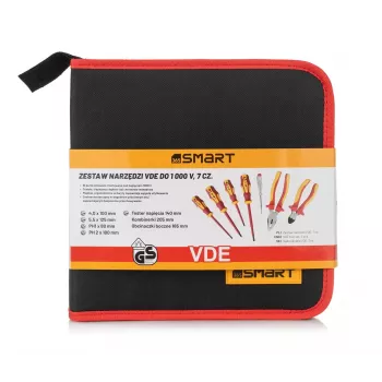 Juego de herramientas VDE Smart365 SM-51-12007 — Herramientas manuales aisladas, 7 piezas con maletín