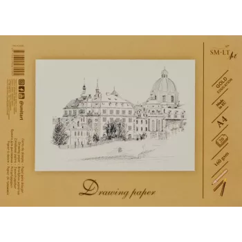 Papel de dibujo y boceto SMLT A4, 160 g/m², 20 hojas, encolado