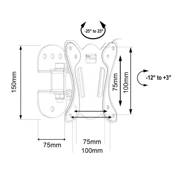 Soporte de pared para TV MACLEAN MC-415 para pantallas de 13–32 pulgadas, VESA 100×100, capacidad de carga 30 kg