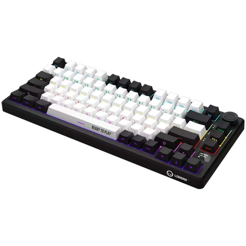 LORGAR KBP7075W teclado gaming mecánico inalámbrico 75 %, negro/rojo, EN