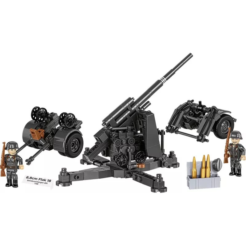 Set de construcción Cobi bloques 8,8-cm-Flak con remolque – 360 piezas