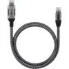 Cable Ethernet USB-A 3.2 Gen1 conector macho > conector macho RJ-45, adaptador LAN negro/plata, 5 metros, funda textil trenzada