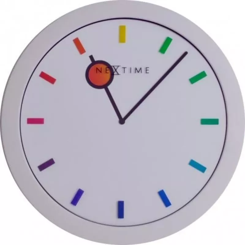 NeXtime Reloj 3048 Color Change, Ø28 cm, pared, blanco/multicolor