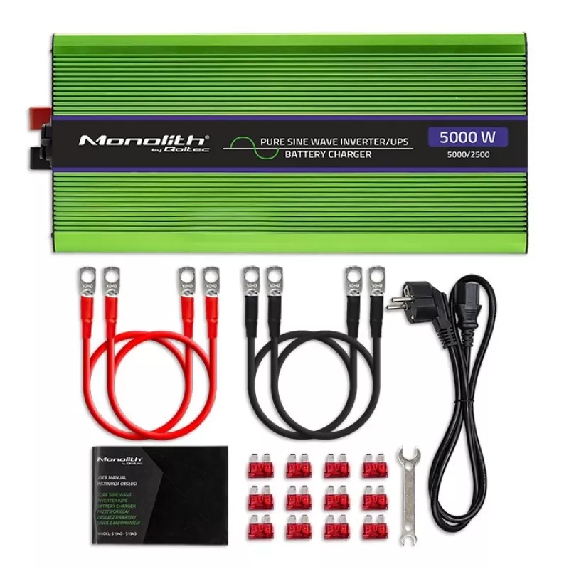 Adaptador/inversor para coche Qoltec Monolith 5000 W Verde