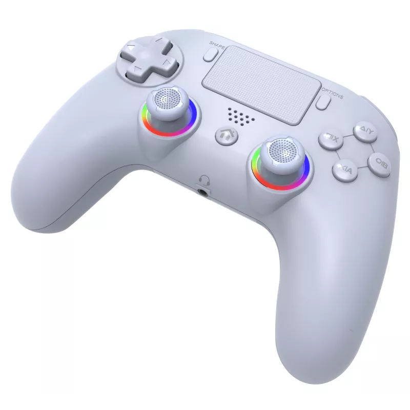 Mando inalámbrico LED SUBSONIC SA5639-2 — para PS4 y PC, blanco, conexión inalámbrica