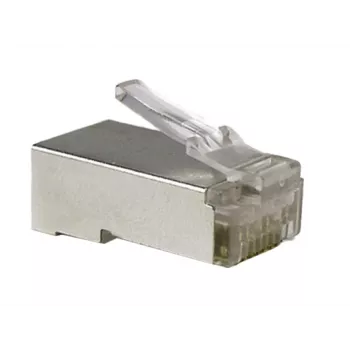 Conector macho RJ45 A-LAN WT003, color aluminio, 2 g, para terminaciones de cables de red