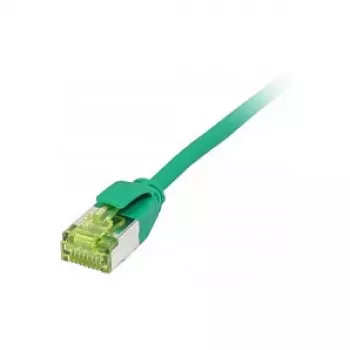 Cable de red RJ45, CAT6A 500 MHz, 0,15 m, verde, U/FTP, Slimline redondo d=3,8 mm, TPE/LSZH (Superflex), AWG32, con cable Cat.7, Synergy 21 (S217350V3)