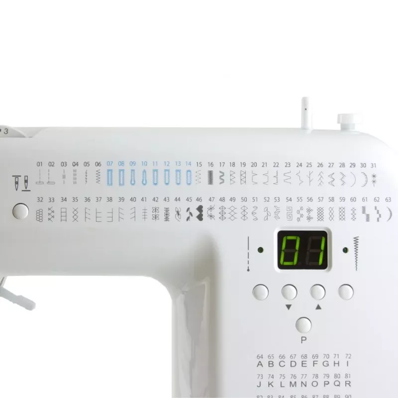 Máquina de coser doméstica mecánica lucznik Malwina 2070 — 63 tipos de puntada, 7 mm de ancho de puntada, 99 programas, ojal automático, brazo libre