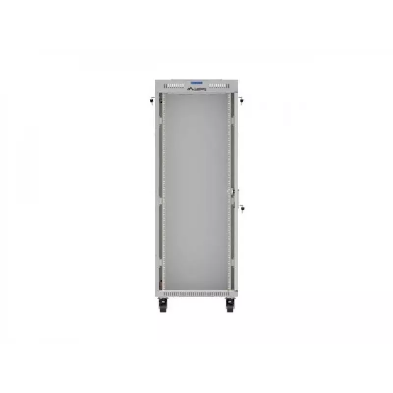 Armario rack de suelo LANBERG 19 pulgadas 32U 600×600 mm gris con puertas perforadas y LCD (flat pack)