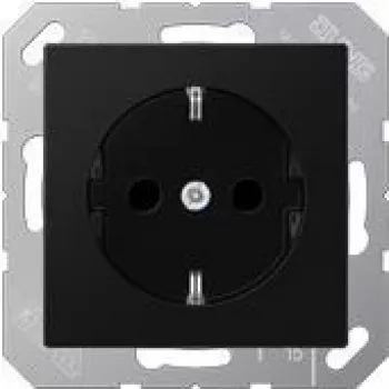 Toma de corriente Tipo F Jung A 1520 BFKI SWM — 250 V, 16 A, Termoplástico, 55×55 mm, negro/grafito