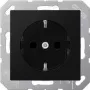 Toma de corriente Tipo F Jung A 1520 BFKI SWM — 250 V, 16 A, Termoplástico, 55×55 mm, negro/grafito