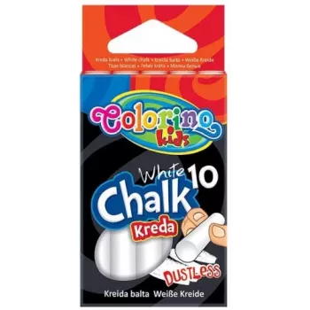 Tiza sin polvo Colorino Kids blanca 10 uds.