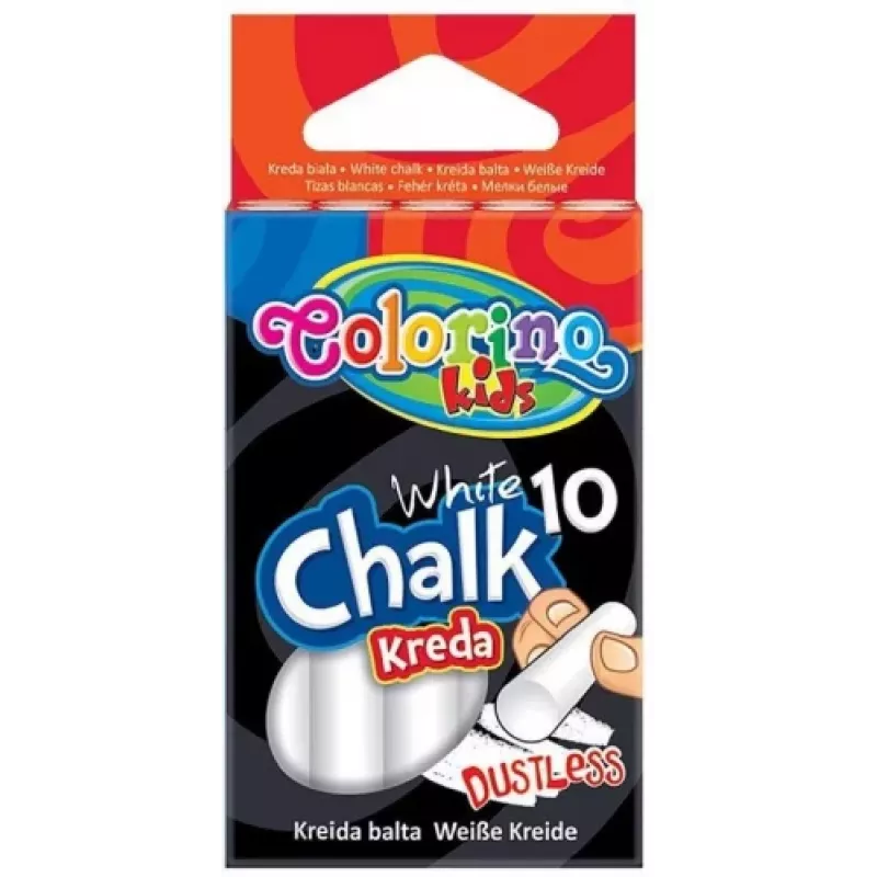Tiza sin polvo Colorino Kids blanca 10 uds.