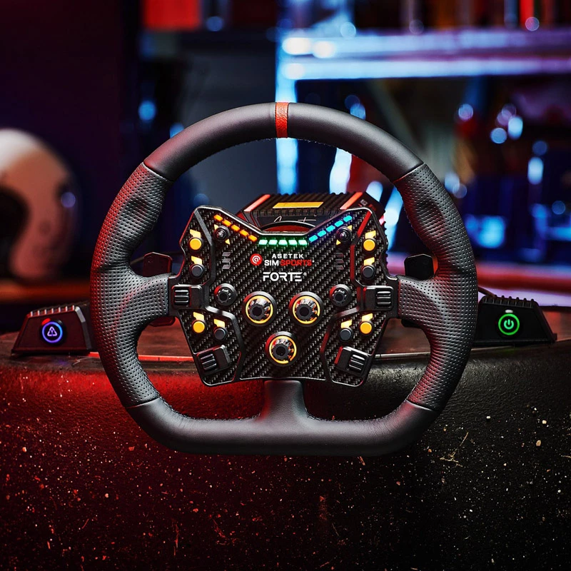 Asetek SimSports GT Rim - Closed D, cuero - negro