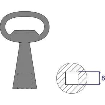 Llave cuadrada SCHROFF de 8 mm para armarios eléctricos/componentes, modelo 60114365