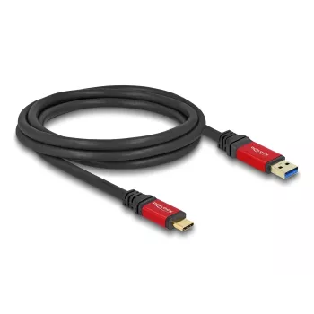 Cable USB DeLOCK 80618 10 Gbit/s Type-A a Type-C 2 m rojo metal