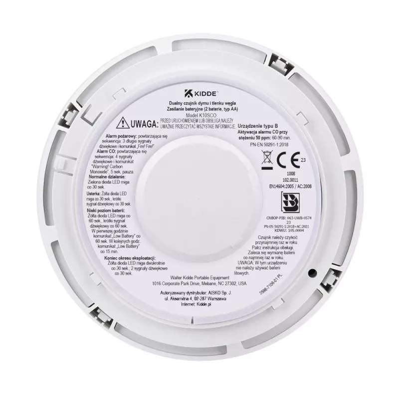 Detector dual de humo y monóxido de carbono K10SCO