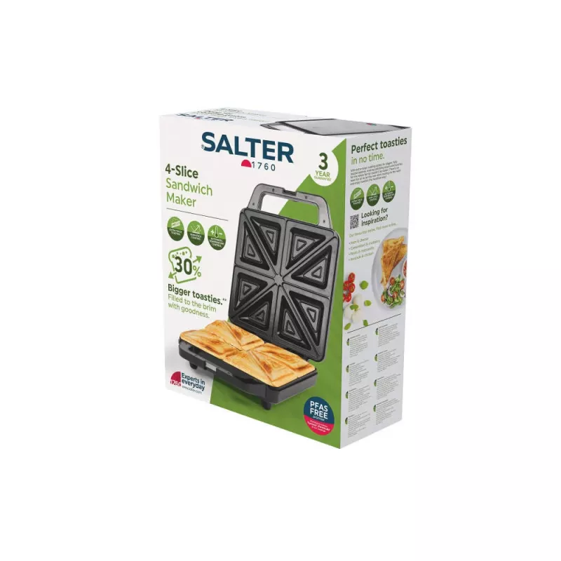 Salter EK6538VDE Sandwichera de 4 rebanadas