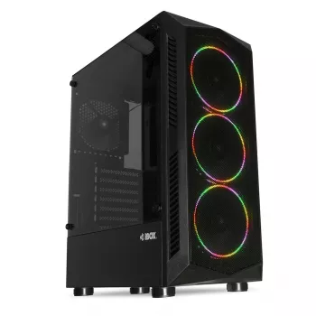 Caja de PC IBOX LUPUS 27 Midi Tower ATX, cristal templado, RGB, 455×200×380 mm, compatible con ATX, GPU hasta 32 cm