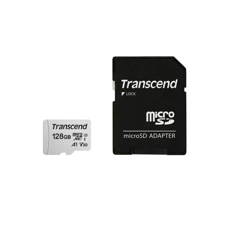 Memoria flash Transcend 128 GB MicroSDXC SD300S con adaptador