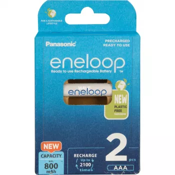 Baterías PANASONIC ENELOOP AAA 800 mAh 2 uds. (BK-4MCDE/2CP)
