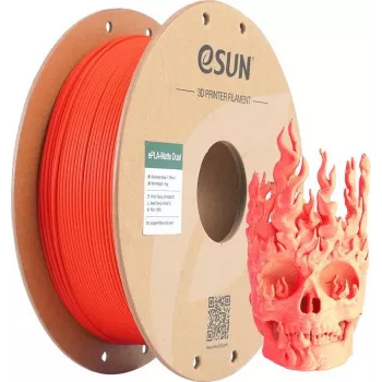 PLA MATTE DUAL 1,75mm rojo amarillo 1kg ESUN 3D FILAMENT (PLA-MTD175B-RY1P1)