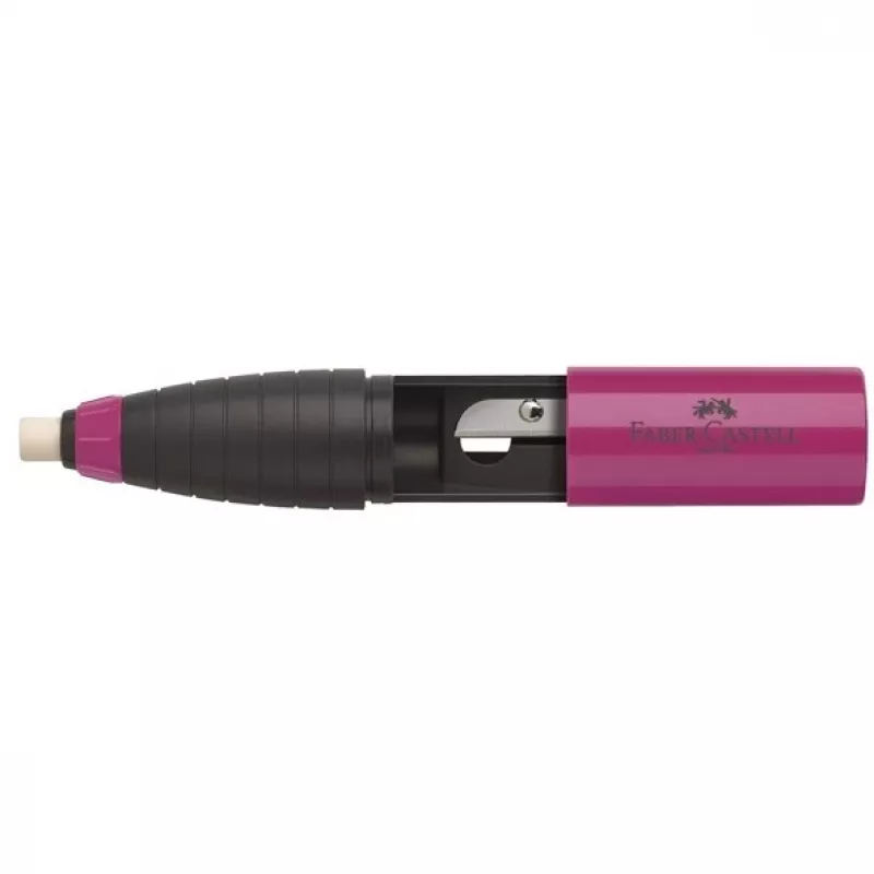 FABER-CASTELL goma de borrar y sacapuntas combo berry azul