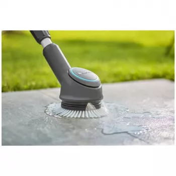 GARDENA Cepillo de disco Soft, para limpiador múltiple a batería AquaBrush, cepillo de lavado (gris/turquesa)