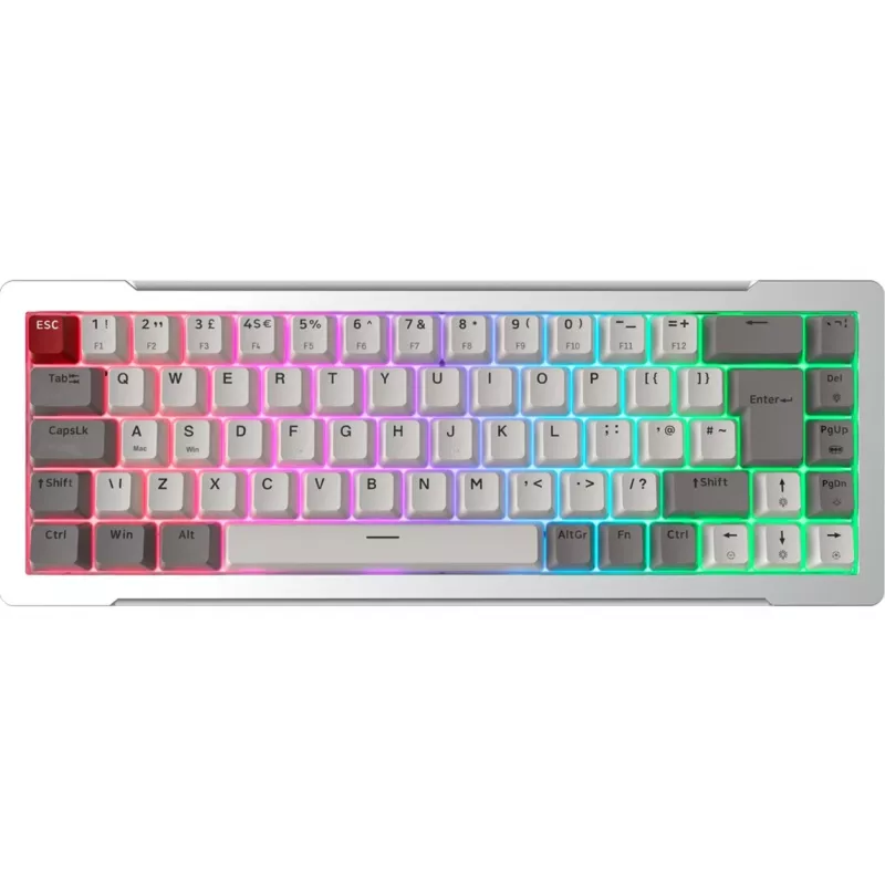 Raijintek MGA-68 teclado gaming, switches Hejin Magnetic Yellow, distribución DE, plateado