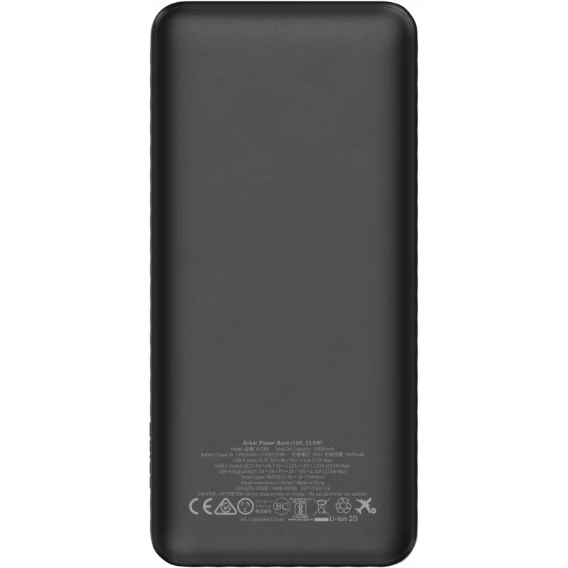 Anker Innovations Batería externa 10.000 mAh 22,5 W Negro (A1388G11)