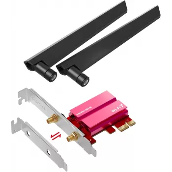 Adaptador PCIe WiFi 7 Tri-Banda MERCUSYS MA47BE — conectividad WiFi de alta velocidad