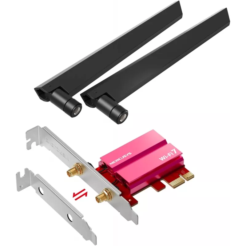 Adaptador PCIe WiFi 7 Tri-Banda MERCUSYS MA47BE — conectividad WiFi de alta velocidad