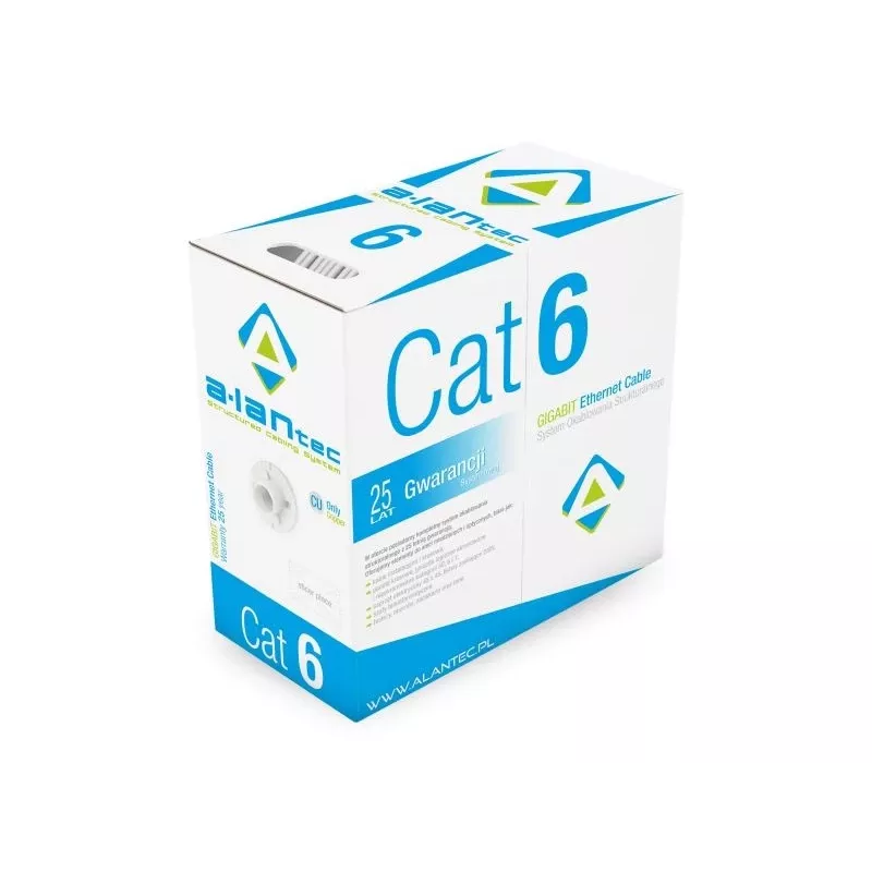 Alantec KIU6LSOH305D Cable U/UTP Cat.6 LSOH, 305 m, Gris, 23 AWG