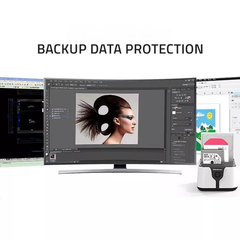 Qoltec 50309 base de acoplamiento HDD SSD 2.5 3.5 | SATA III | USB 3.0 | Super Speed 5 Gb/s | con función de clonación
