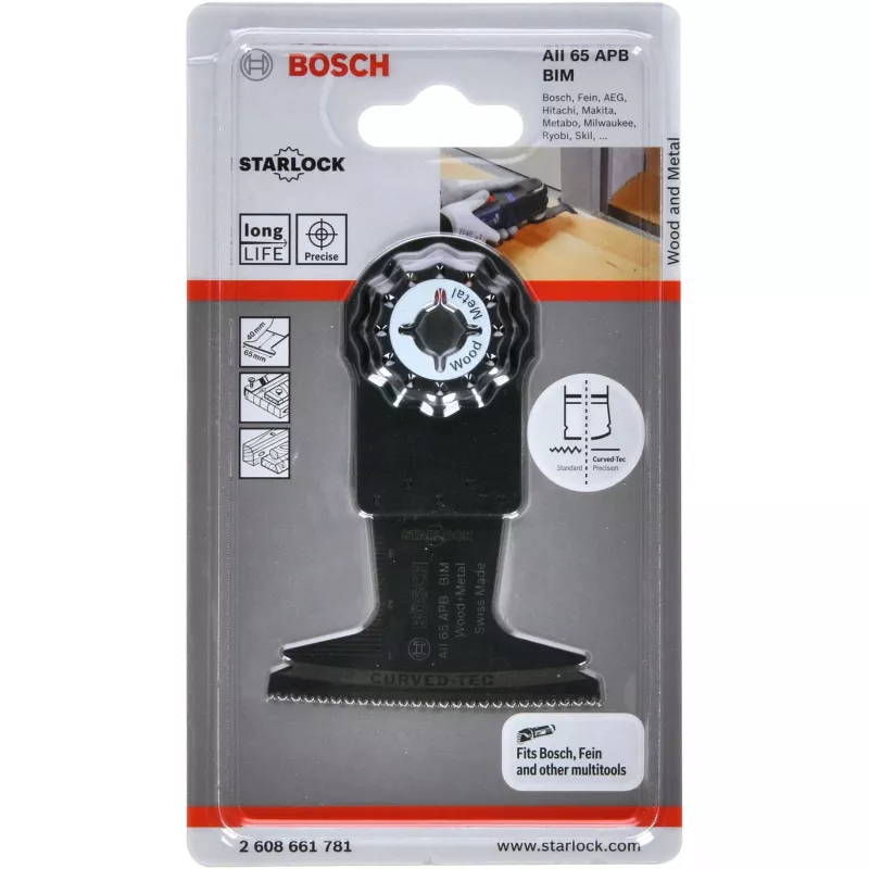 Bosch Starlock AII 65 APB hoja de sierra de corte por inmersión para madera y metal, 65 x 40 mm (2608661781)