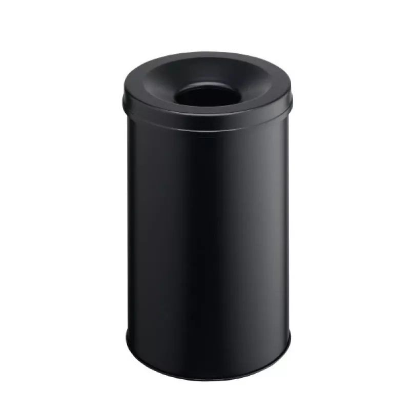 Papelera redonda de acero negra Durable 330601