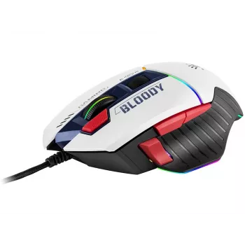 Ratón gaming A4Tech Bloody W95Max USB – para diestros, blanco, 12000 DPI, 1 ms, 250 ips, 125/2000 Hz