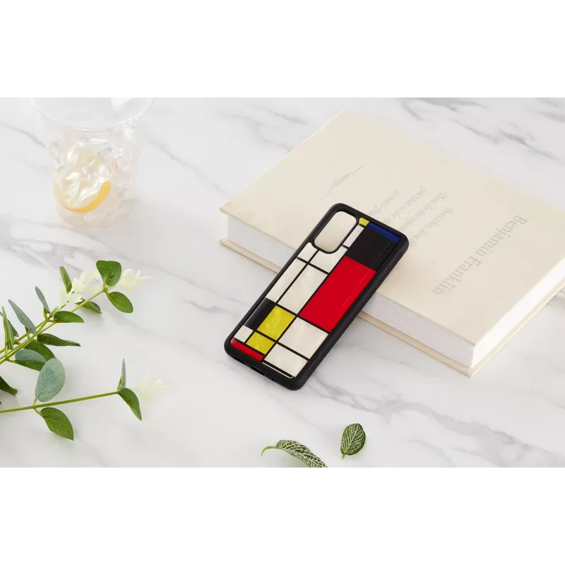 Funda protectora iKins para Samsung Galaxy S20, negra diseño Mondrian