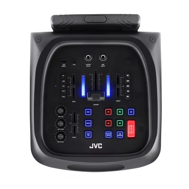 Altavoz de fiesta JVC XS-EP514B — altavoz portátil estéreo, 150W RMS, Bluetooth 5.0, TWS, batería de 4000mAh, karaoke, FM, negro
