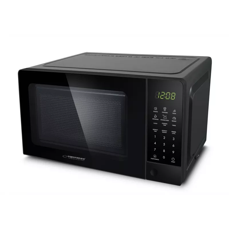 Esperanza EKO009 Horneado microondas solo, de sobremesa, 700 W, 20 l, plato giratorio de 24,5 cm, negro