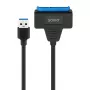 Cable de interfaz SAVIO SATA a USB 3.1 Gen 1 AK-68, conector hembra SATA a conector macho USB-A, 5 Gbit/s, 0,25 m, negro