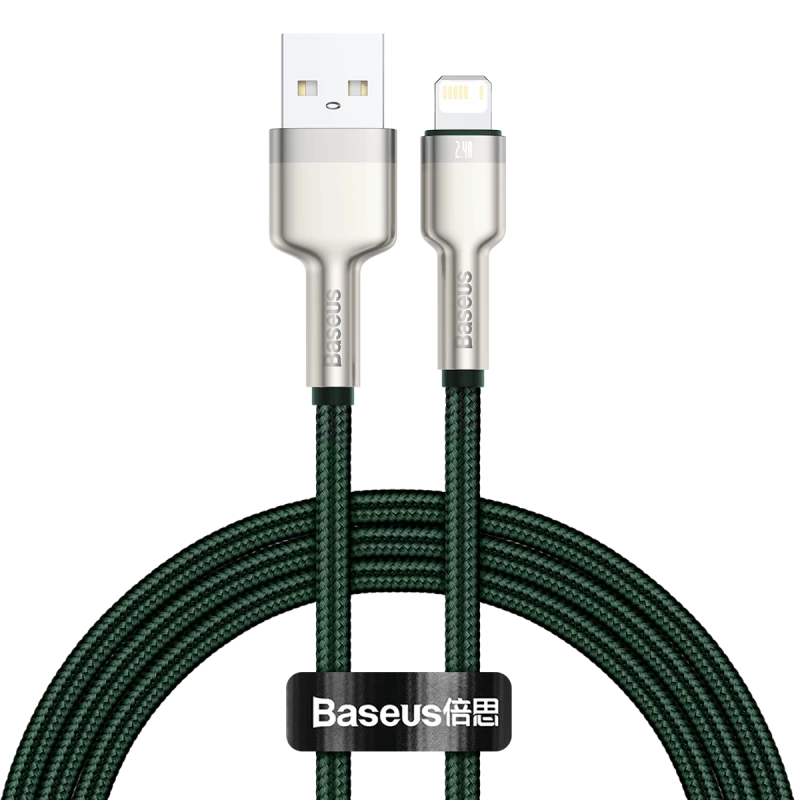 Cable USB-A a Lightning Baseus 1 m, verde