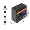 Qoltec 53702 Batería LiFePO4 de litio-hierro-fosfato | 12,8V | 24Ah | 307,2Wh | BMS
