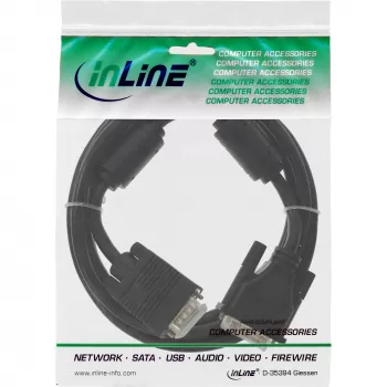 Cable DVI-A InLine 12+5 macho / 15 pines HD macho VGA 2 m