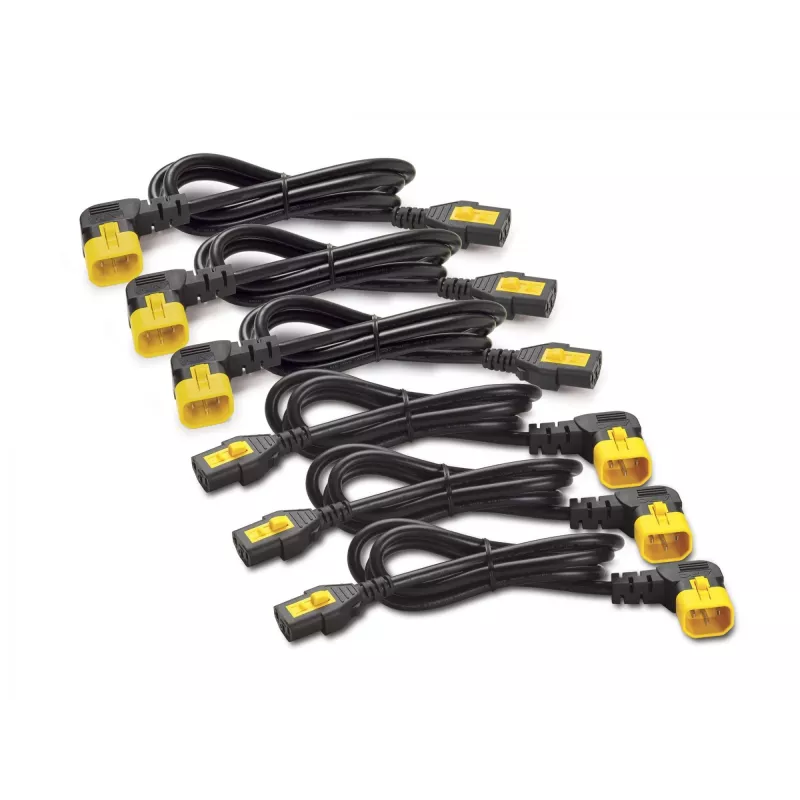Juego de cables de alimentación APC (6 uds.), bloqueables, C13 a C14 (ángulo de 90°), 1,2 m