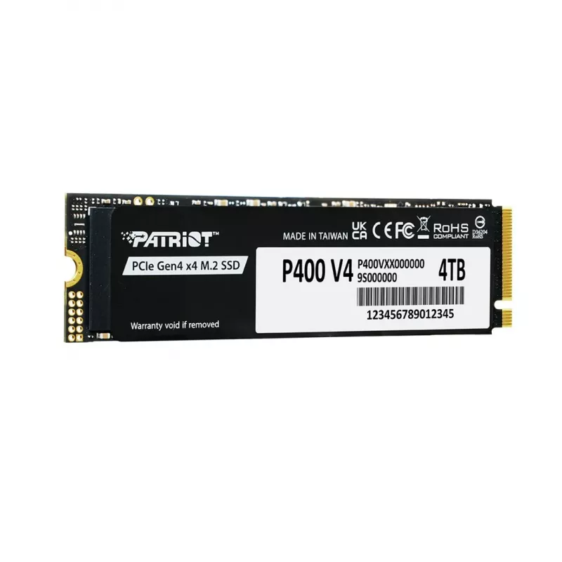 Unidad de estado sólido PATRIOT P400 V4 4 TB M.2 NVMe (4000 GB, M.2, Negro)