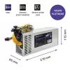 Fuente de alimentación Qoltec 50350 1850W PCI-E | 80 Plus Platinum | Gaming Miner