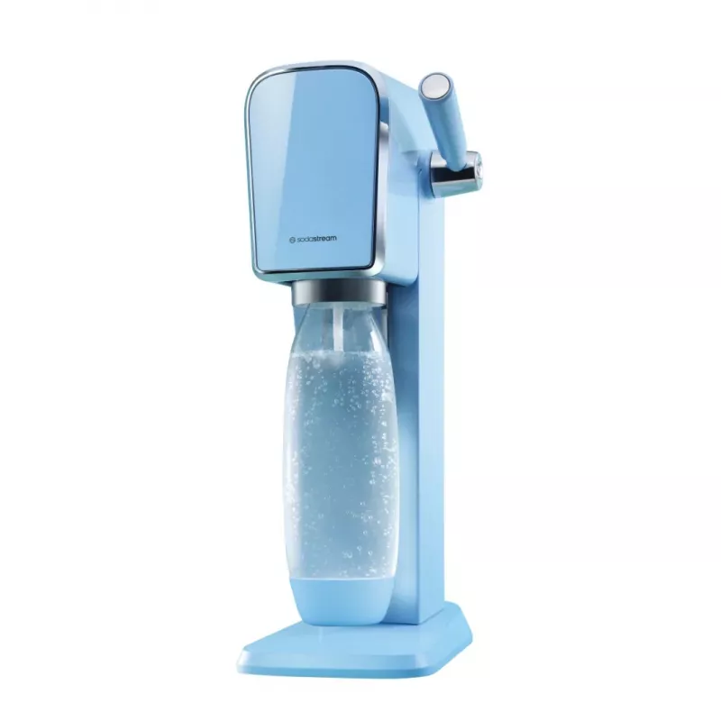 Máquina de sodas SODASTREAM Art Blue Steel — botella de plástico de 1 L, carbonatador de 60 L, 173×245×430 mm