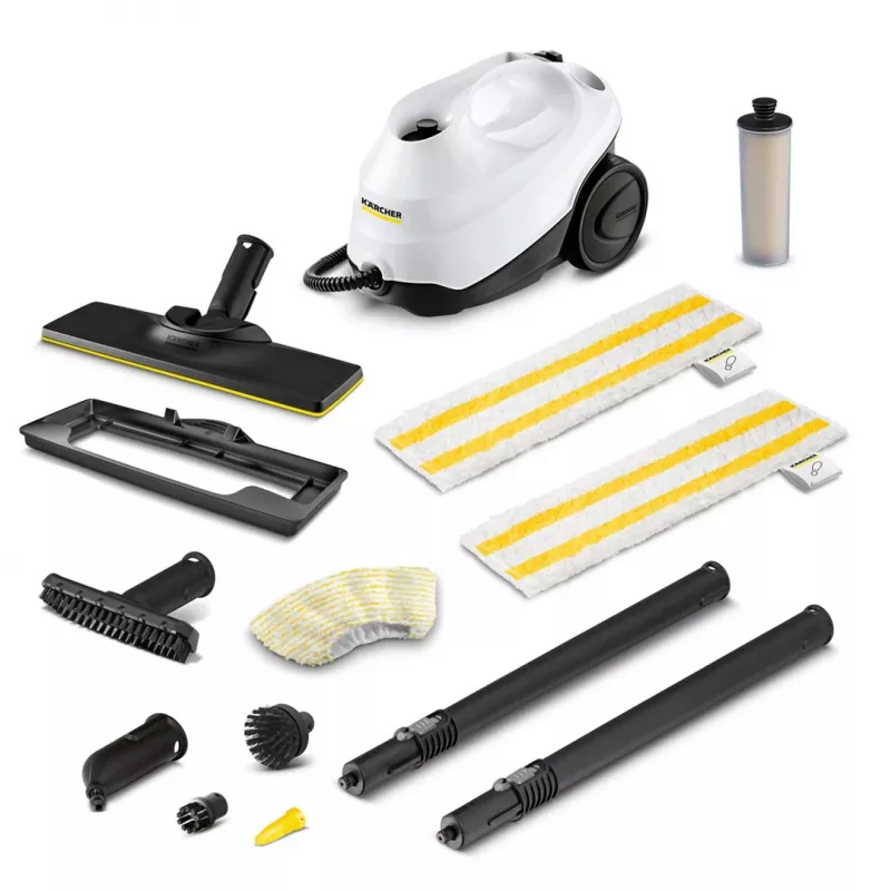 Limpiador a vapor Kärcher SC 3 EasyFix Plus — depósito de agua 1 L, 1900 W, presión de vapor 3,5 bar, blanco