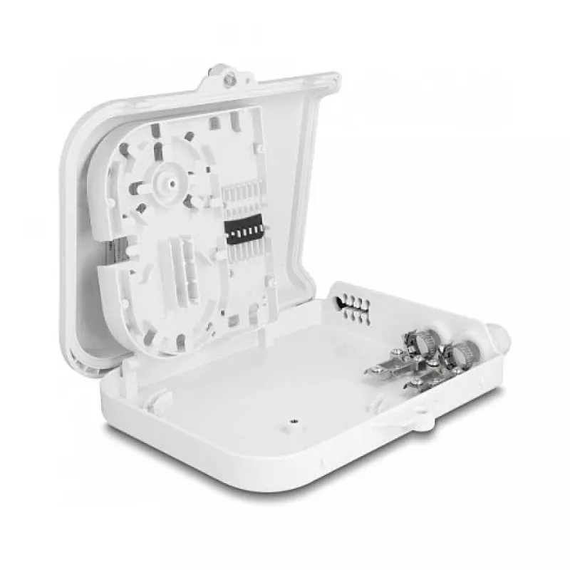 Caja de distribución de fibra óptica DeLOCK 8 puertos impermeable blanca
